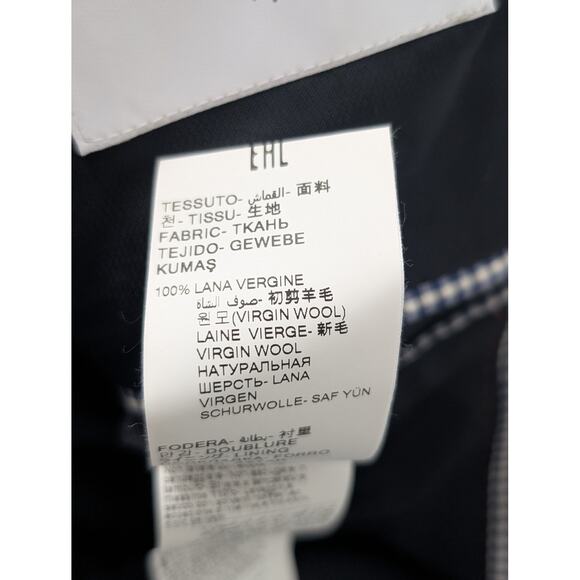 NWT Manuel Ritz Men's Italian Designer Wool Navy White Checked Suit IT 48 US 38 - Picture 8 of 12